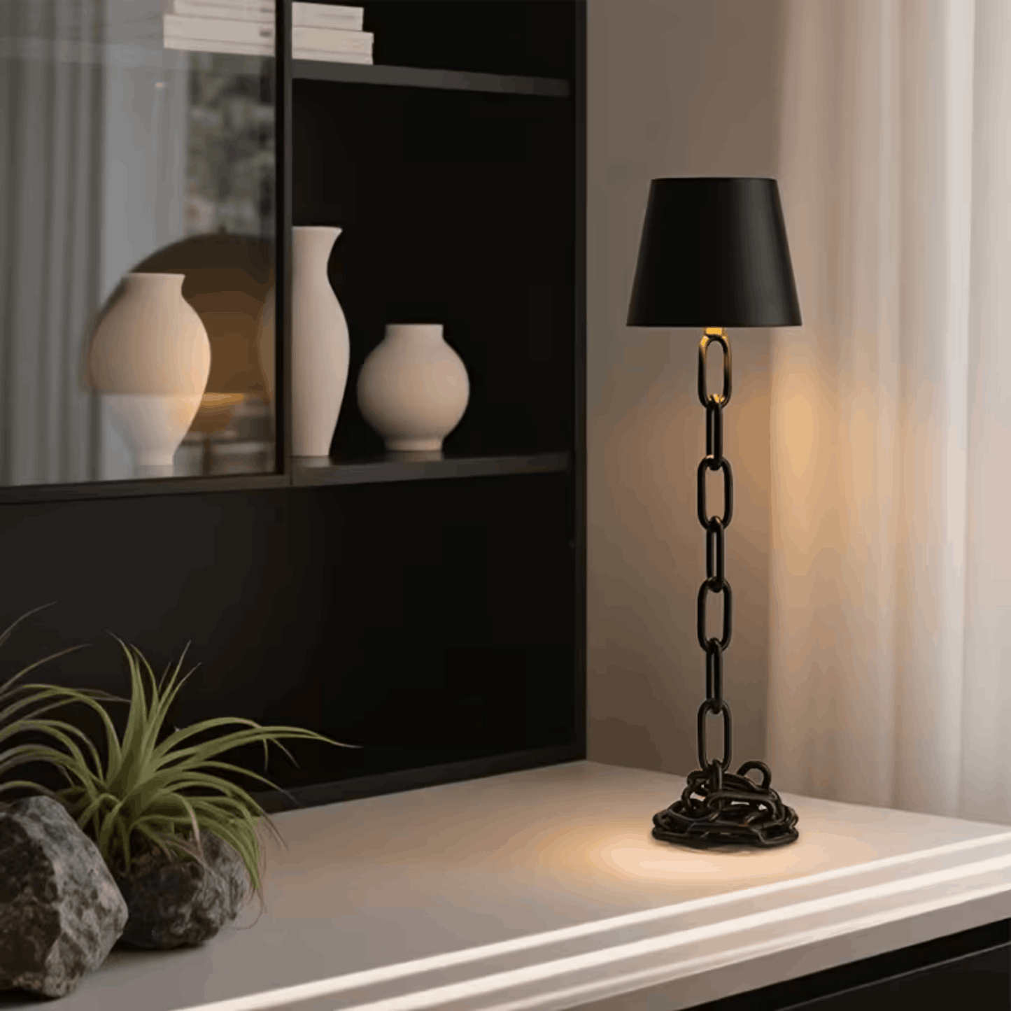 Draadloze Tafellamp Modern met Kettingvormige Voet en Touchbediening 3