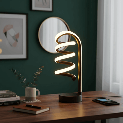 Spiraal Tafellamp Modern met Warm Licht en Sculpturaal Ontwerp 1