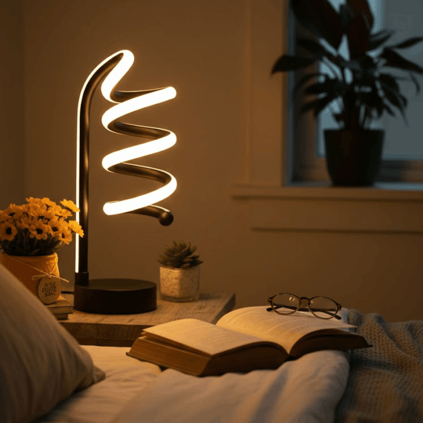 Spiraal Tafellamp Modern met Warm Licht en Sculpturaal Ontwerp 3